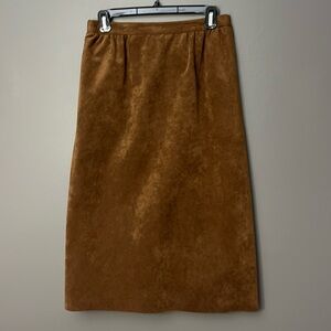 Vintage Abe Schrader Skirt Womens Brown Faux Suede - Union Made - Size 10